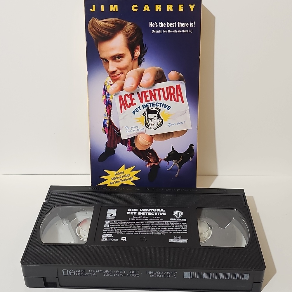 Vintage VHS Movie Bundle 4 Pack Comedy Classics Jim Carrey Retro 90s Lot
